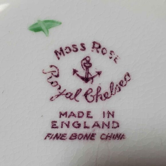 Royal Chelsea Teacup and Saucer Moss Rose Pink Vintage - Picture 8 of 10